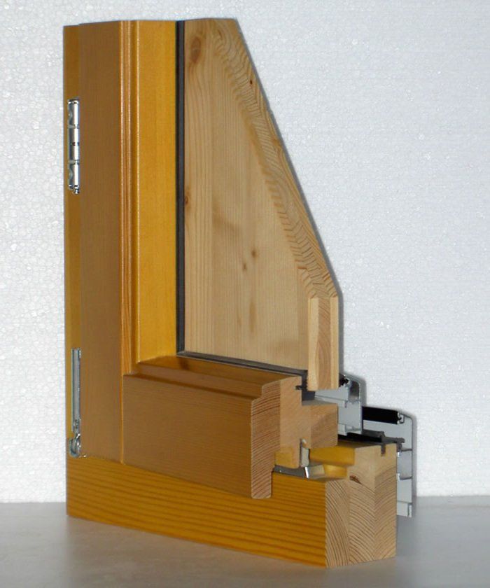 Holz-Alu-Fenster mit angefräster Glasleiste und 2Fachverglasung