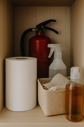 Feuerlöscher im Schrank
