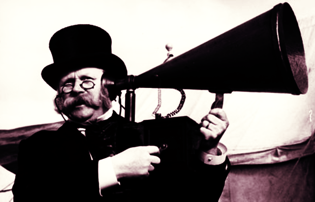 Man with hearing cone