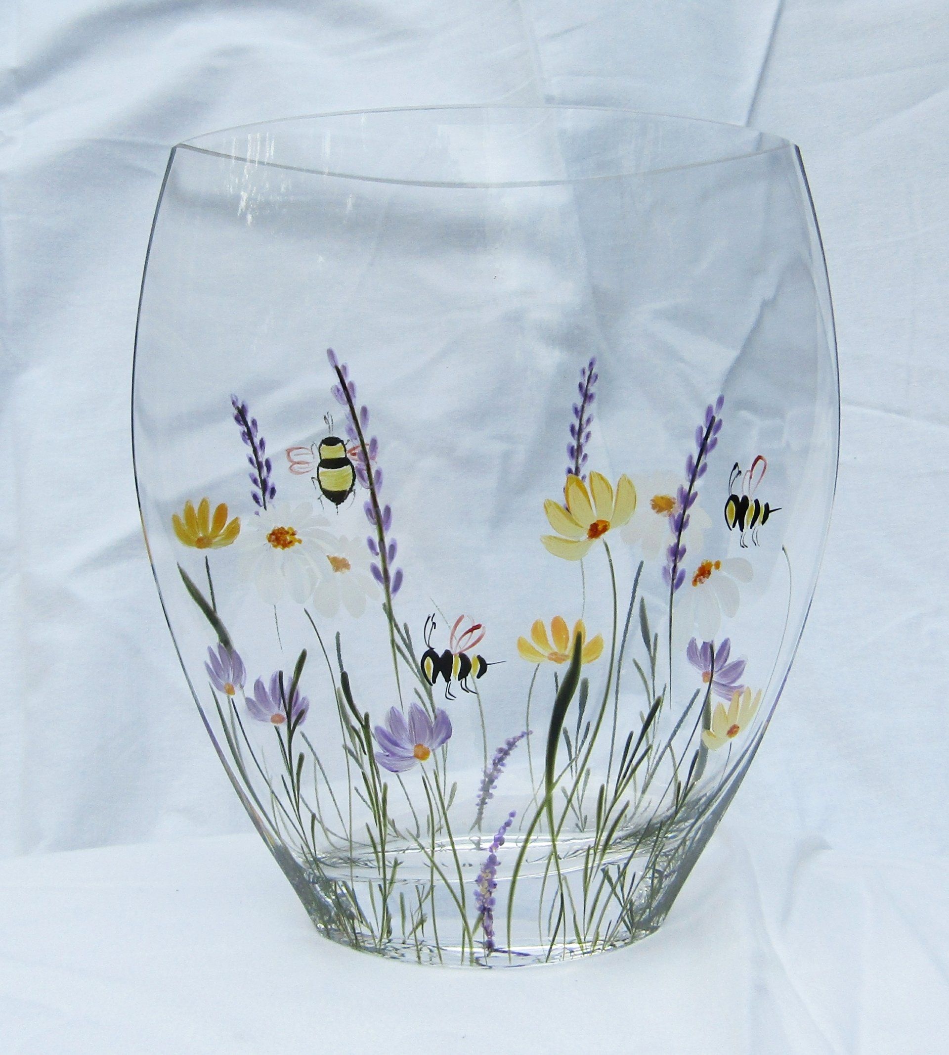Bees and Flowers Oval 1