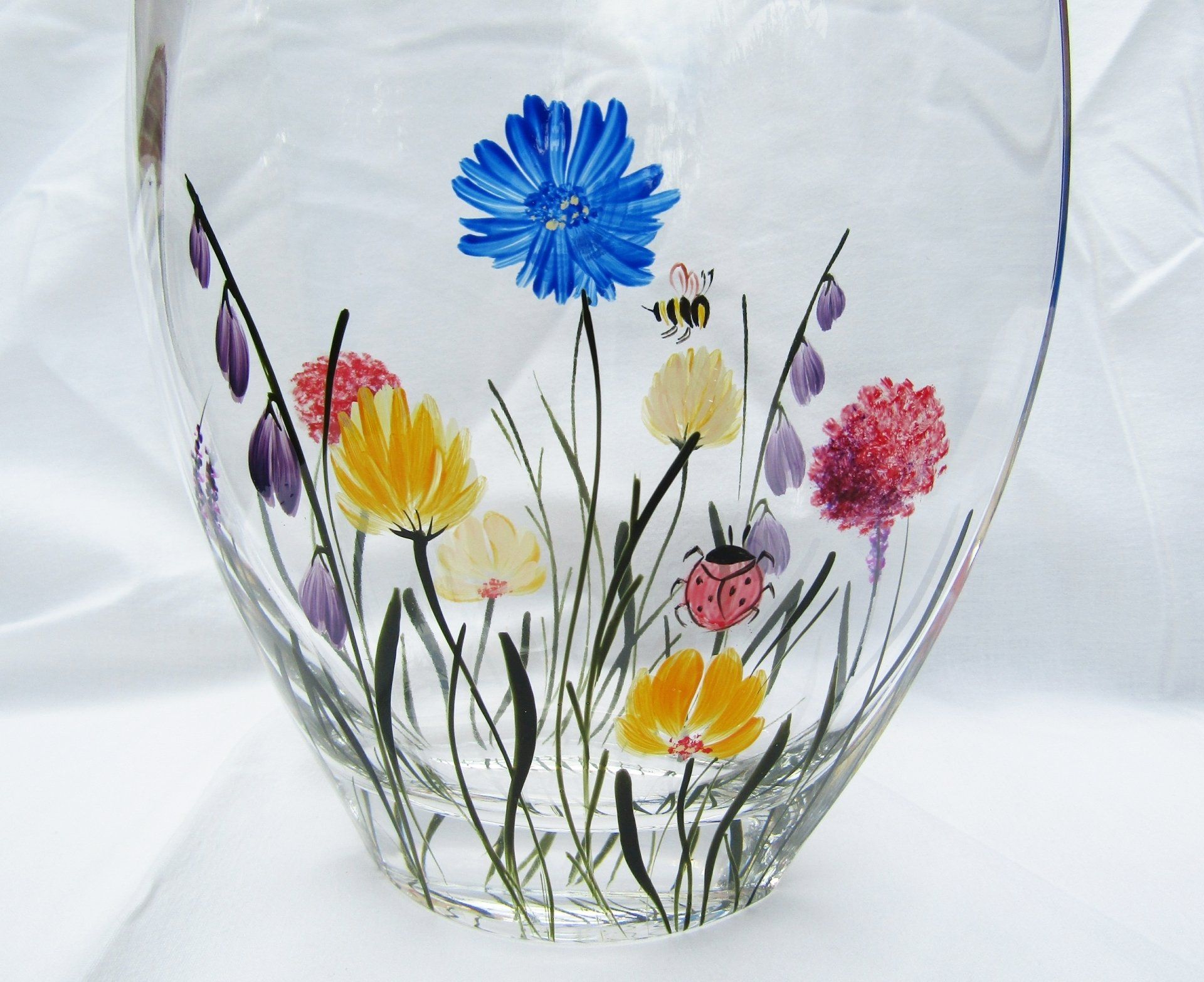 Bees and Ladybirds Oval Vase