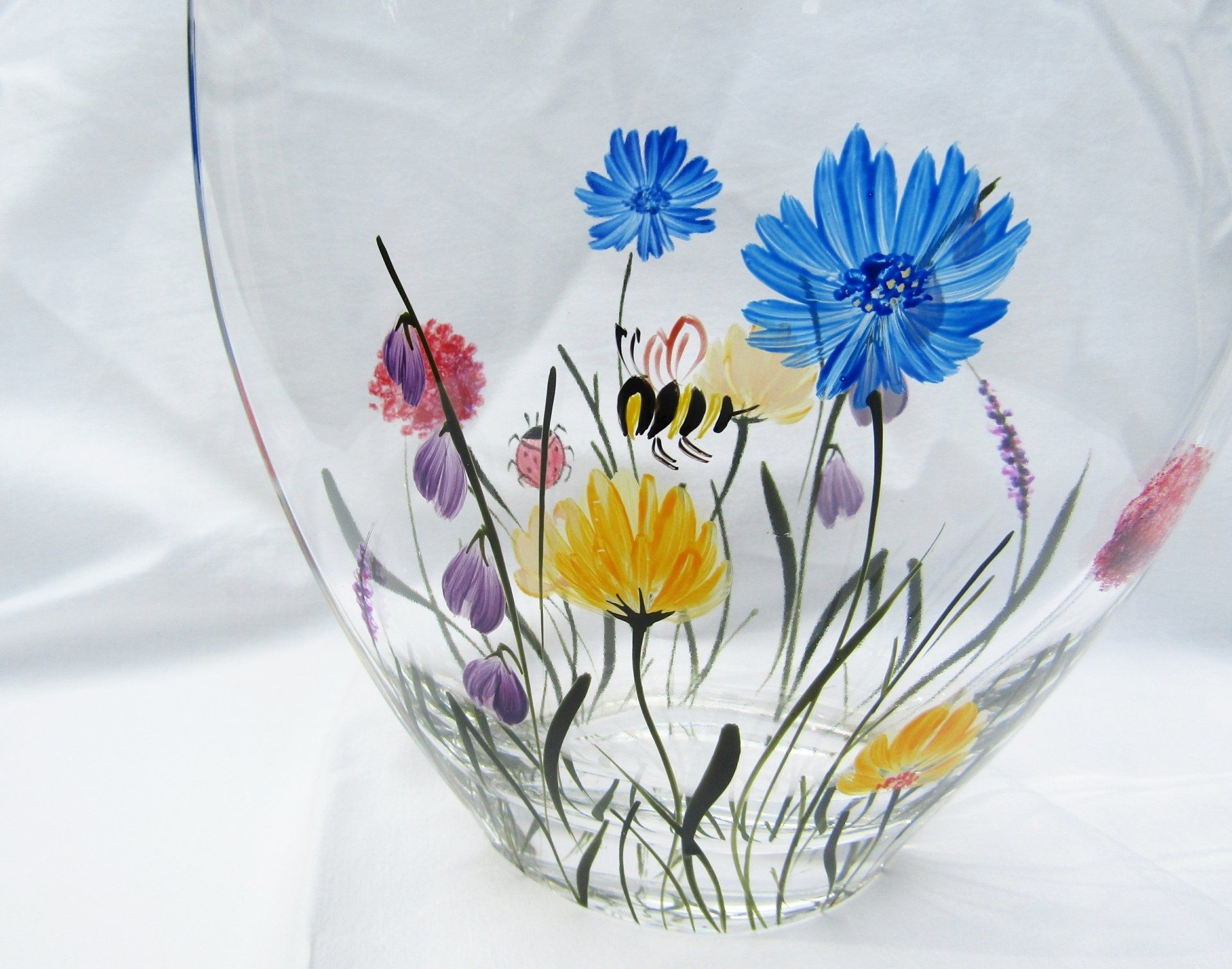 Bees and Ladybirds Oval Vase
