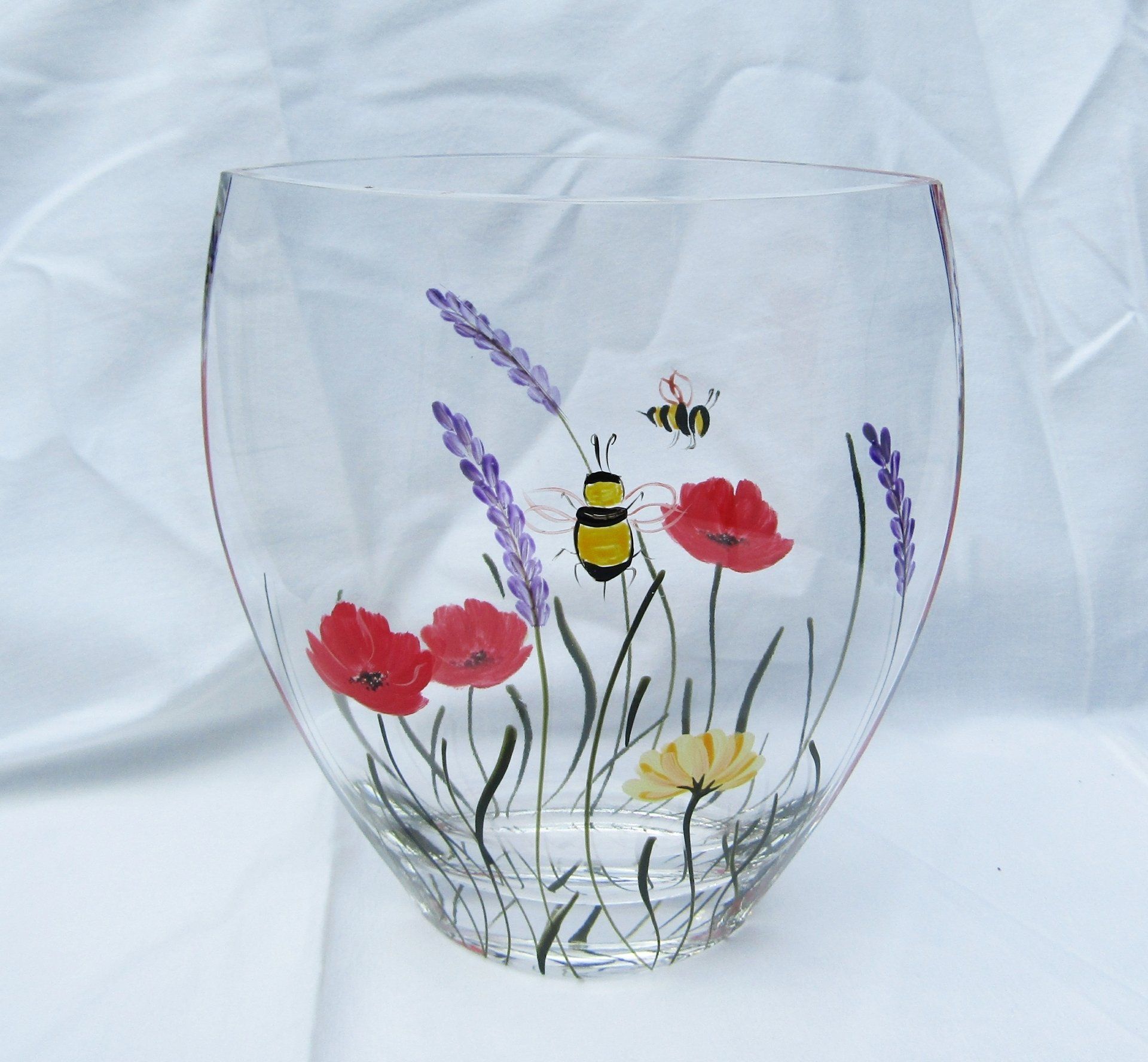 Bees and Poppies Oval 1