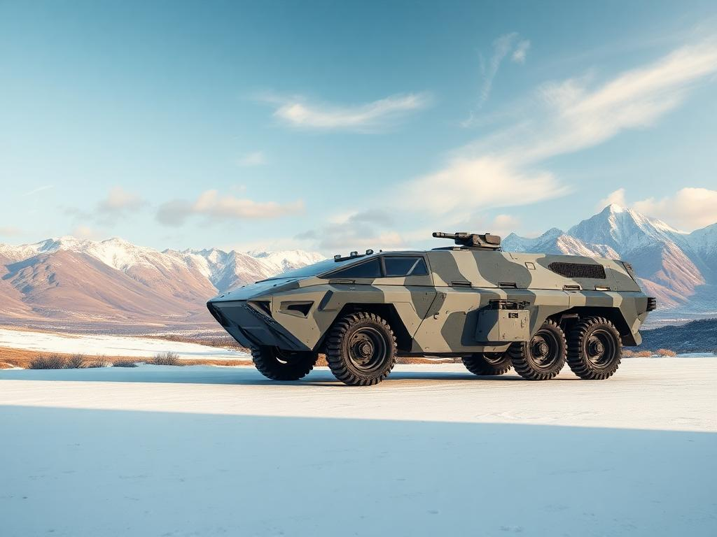 Normen bei Frischkorn Oberflächen + Systeme / Foto eines Militärfahrzeuges mit perfekter Lackierung