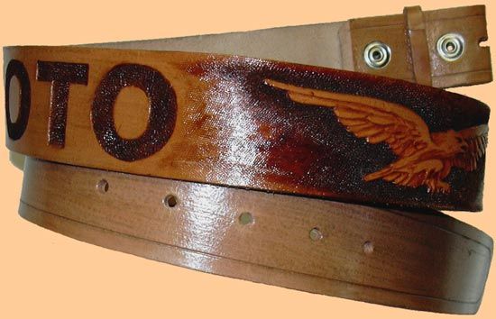 Bikergürtel Moto-Guzzi-Style Art coloriert