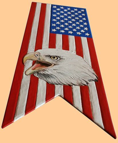 Leder Schutzblech Abdeckung punziert mit Us-Flaggen-Design