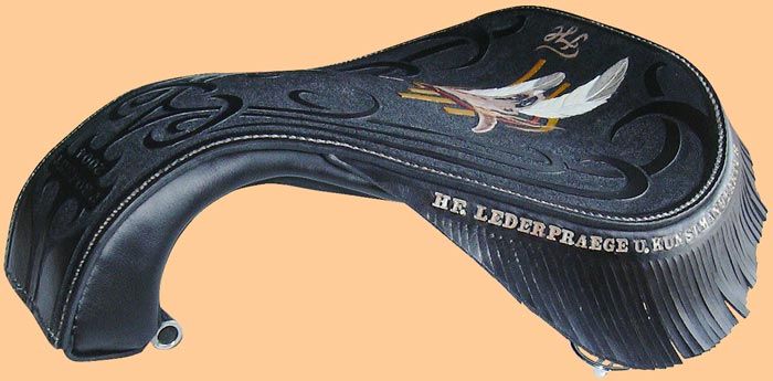 Motorrad-Schwingsattel Lederpraege Design