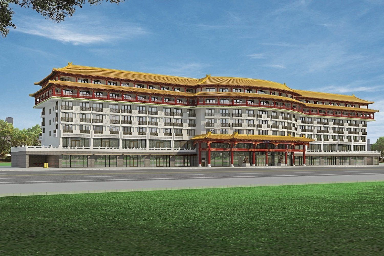 Projektvorschau weiser.lighting Diaoyutai Mansion Hotel Frankfurt / Rendering © Huarong Group Deutschland GmbH