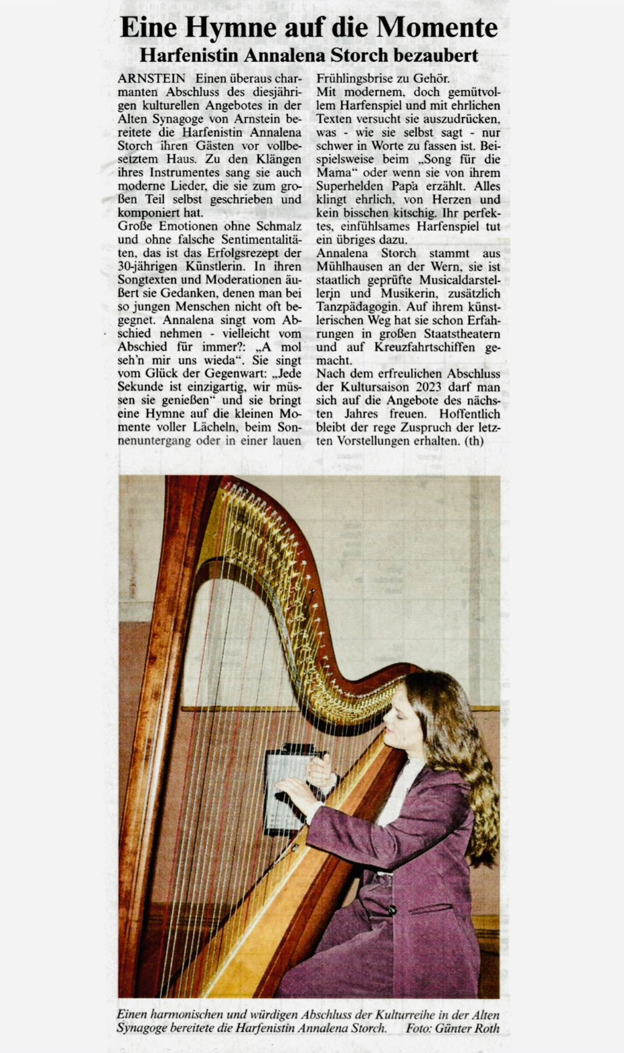 Alte Synagoge Arnstein Konzert Annalena Storch