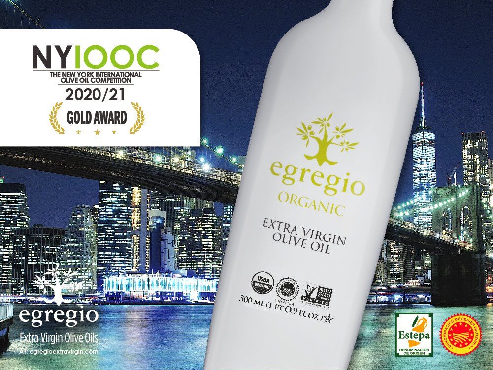Egregio has recently been awarded with a GOLD medal in one of the most prestigious EVOO contest in the world, the NEW YORK International Olive Oil Competition (NYIOOC).