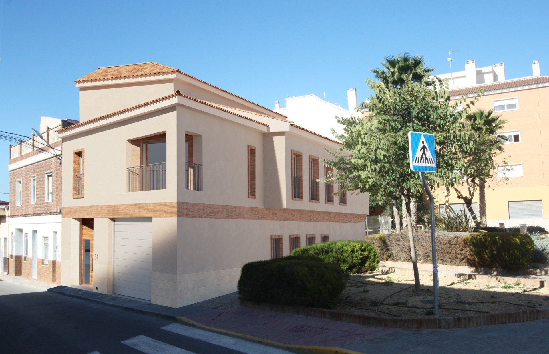 Estudio CGM render, infografía 3d, Exterior Viviendas Unifamiliar. Monforte del Cid, Alicante