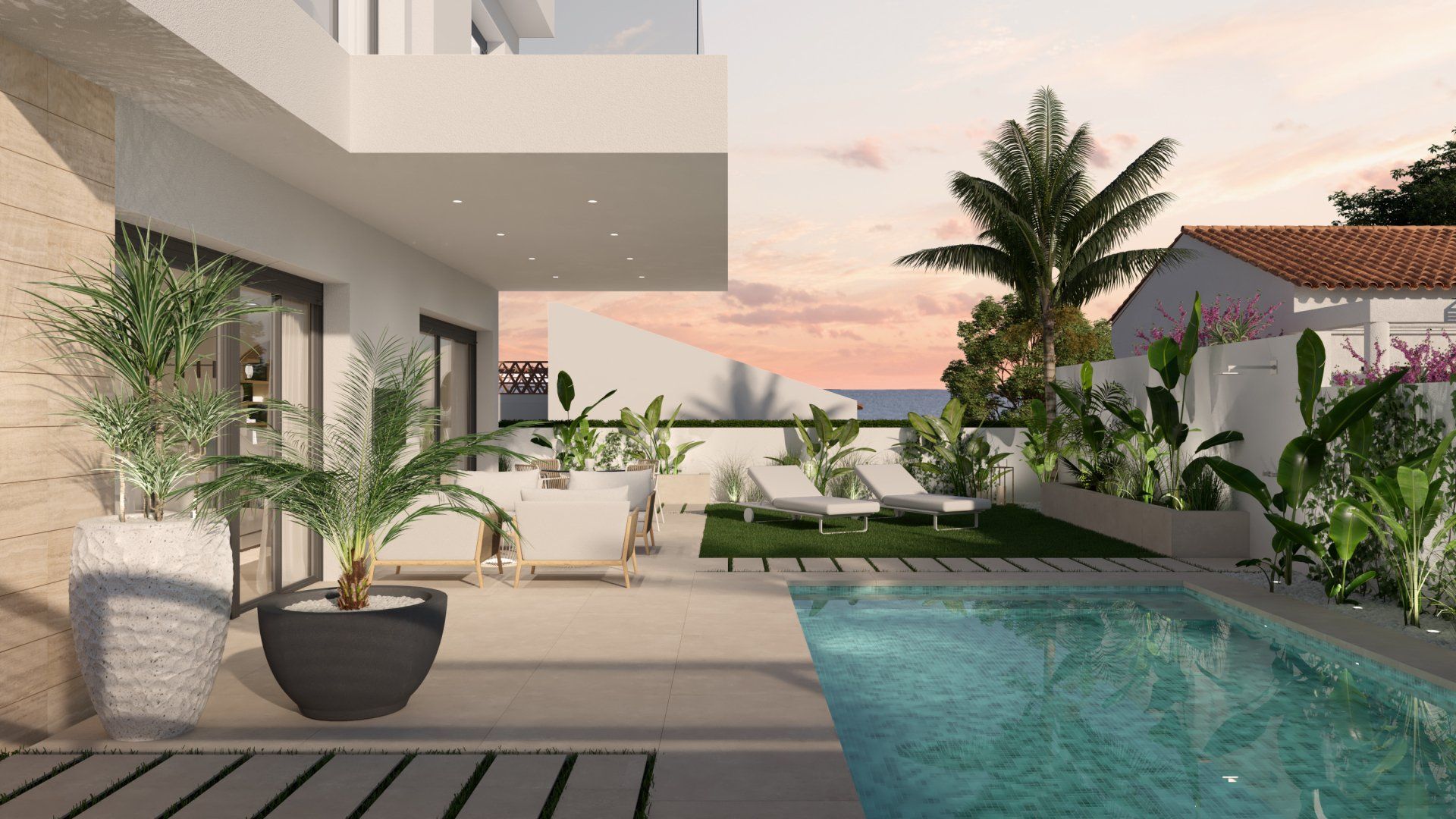 Estudio CGM render, infografía 3d, Exterior Vera Playa 3, Almería