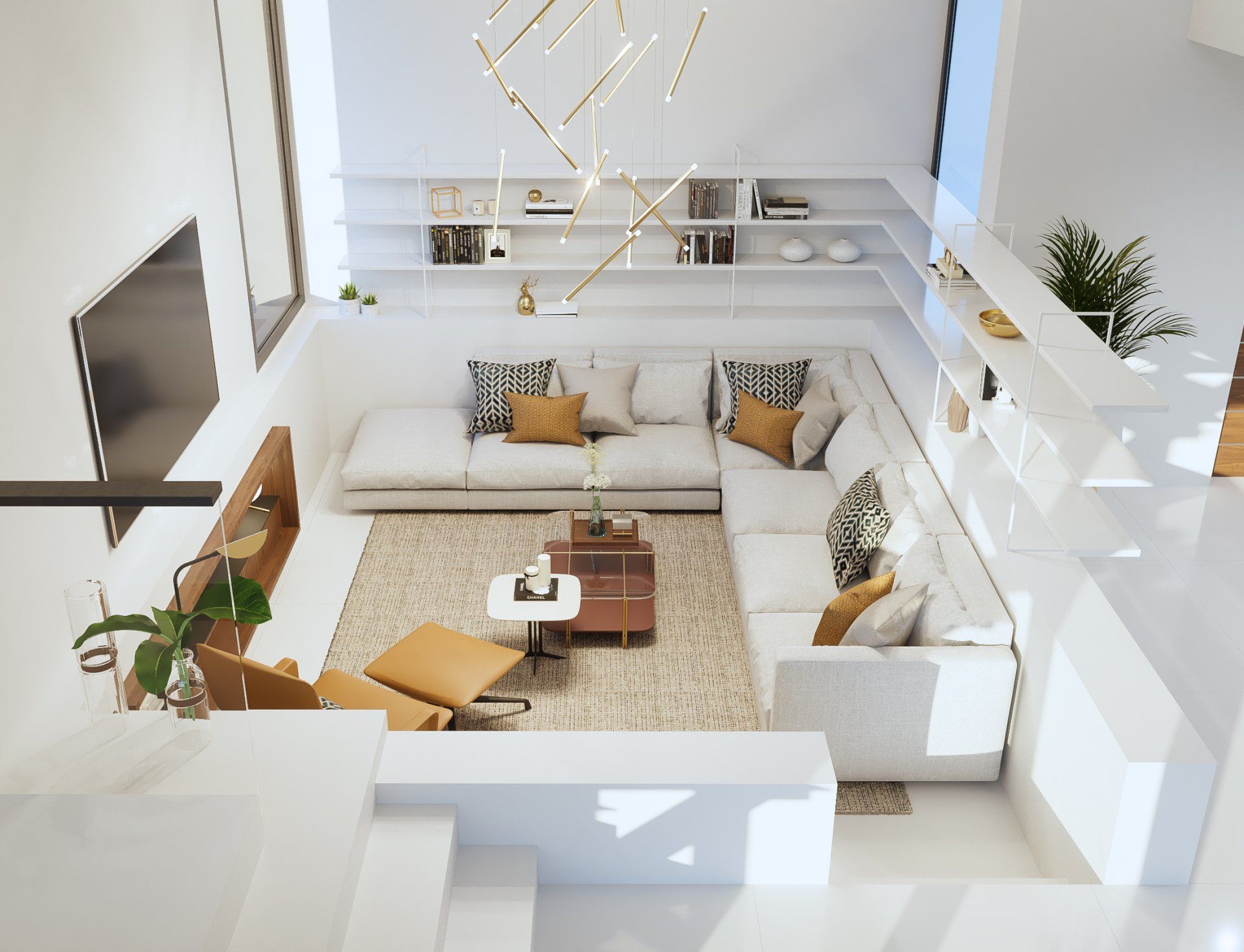 Estudio CGM render, infografía 3d, Interior Vera Playa 2, Almería