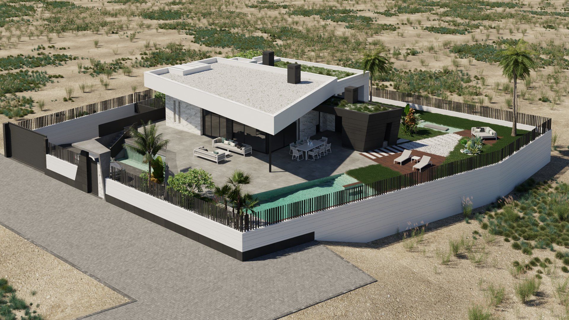 Estudio CGM render, infografía 3d, Exterior Vera Playa, Almería 1