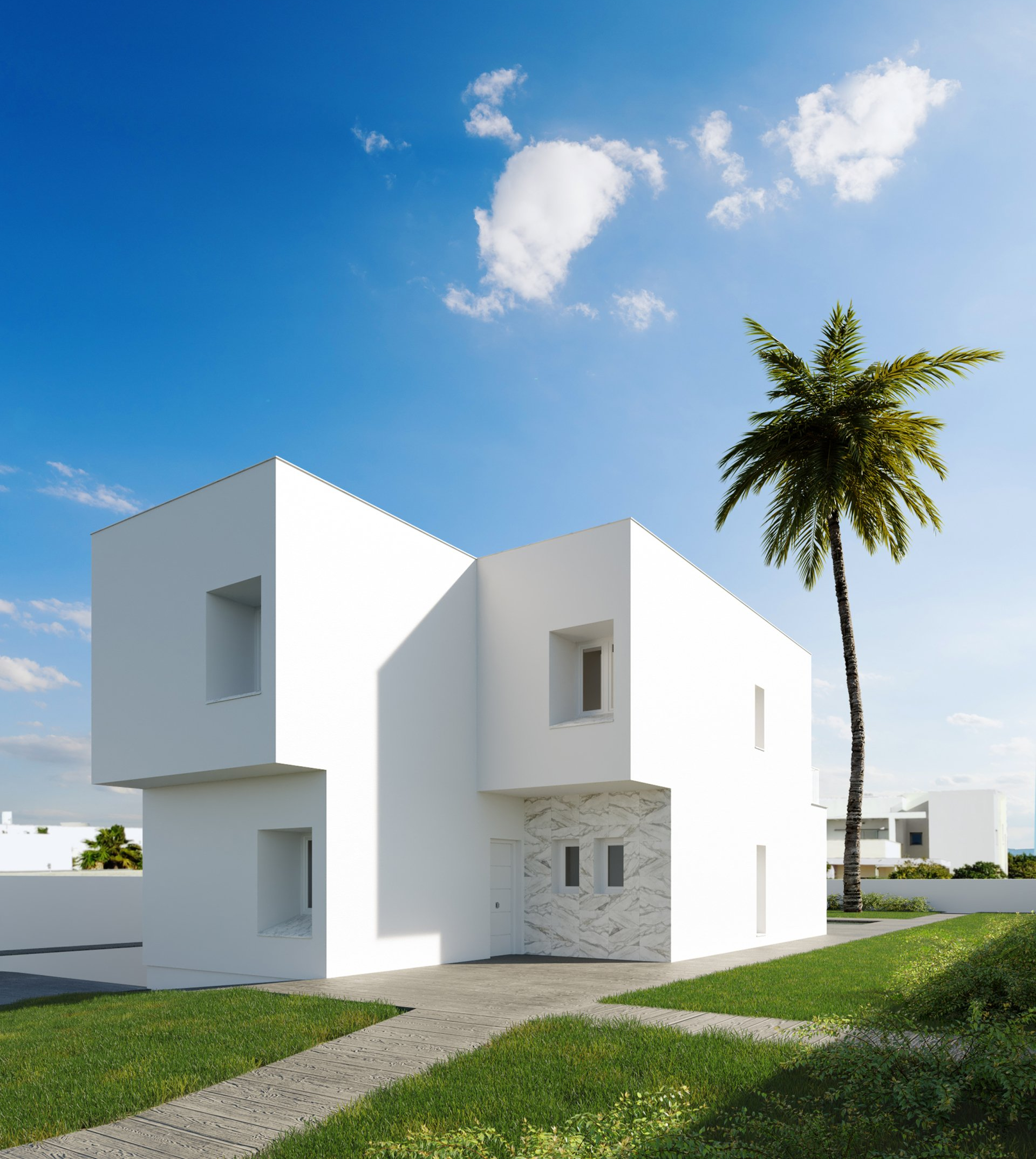 Estudio CGM render, infografía 3d, Exterior Almeria El Toyo 1