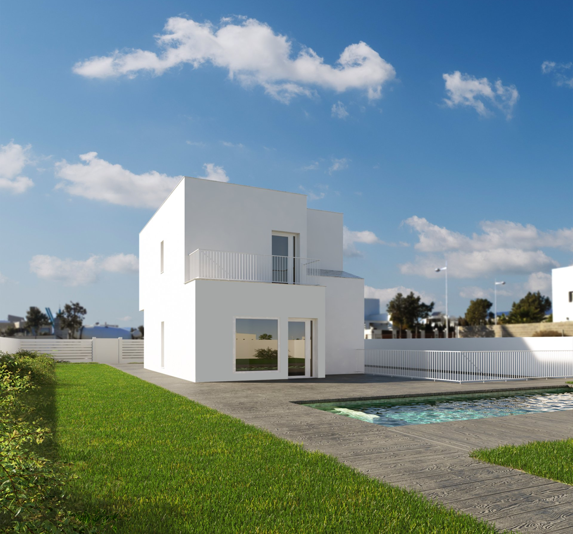 Estudio CGM render, infografía 3d, Exterior Almeria El Toyo 3