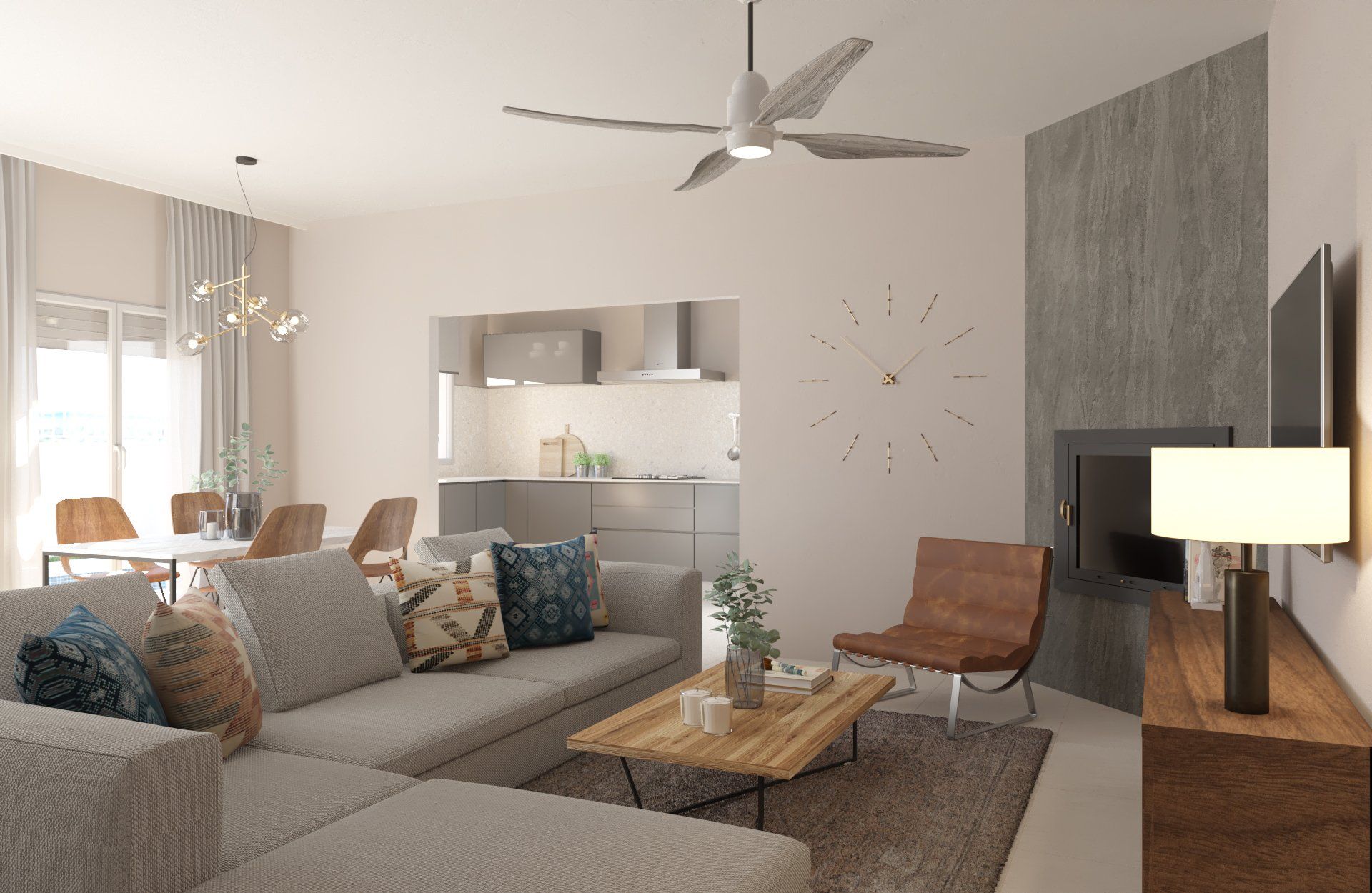 Estudio CGM render, infografía 3d, 4 viviendas La Alfoquía interiores 3