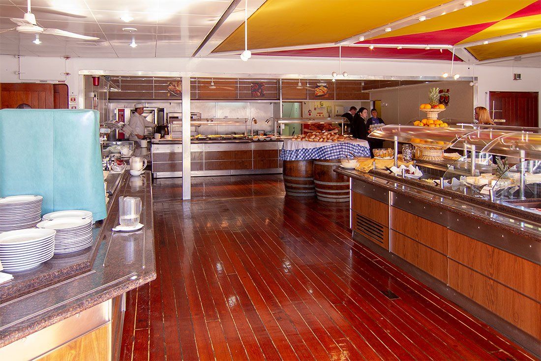 Das Lido-Buffet an Bord der MONA LISA Das Lido-Buffet an Bord der MONA LISA