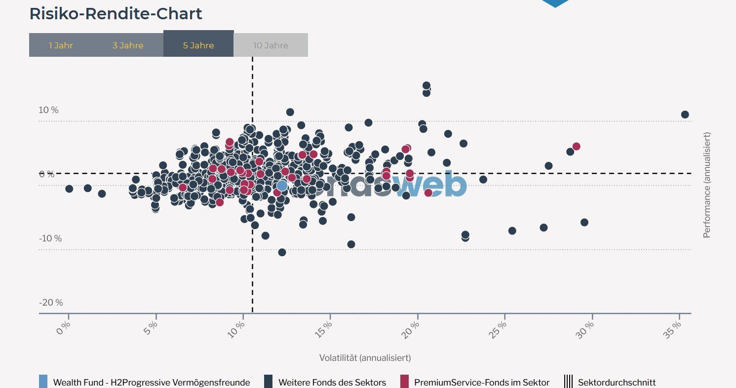 Positionierung Vergleichsgruppe Risiko-Rendite Chart