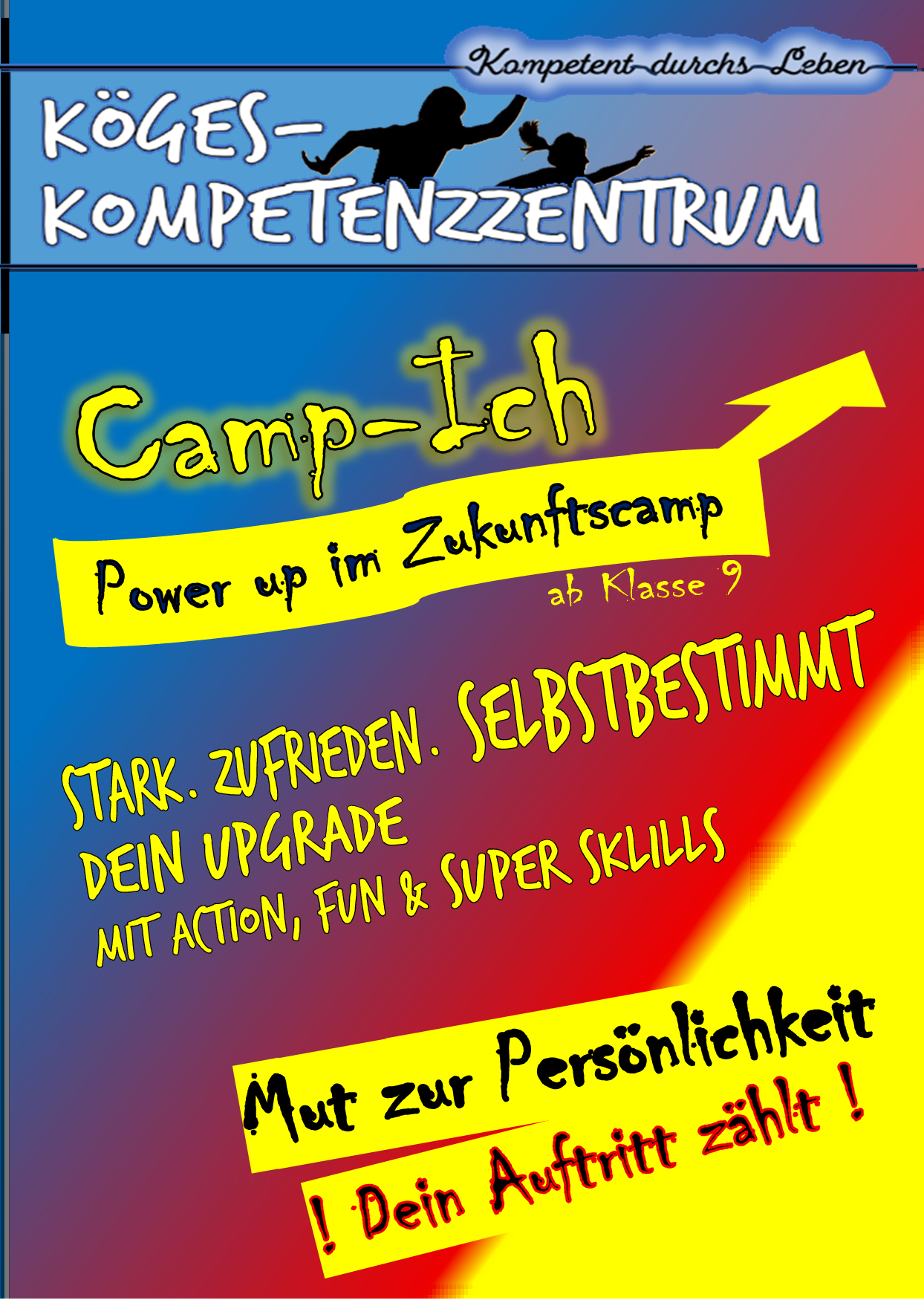 Flyer zum Camp für Persönlichkeitsentwicklung von Jugendlichen