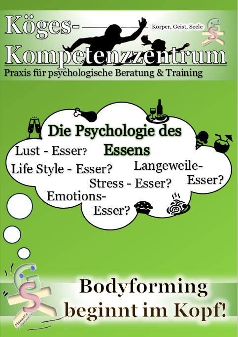 Bild mit Schriftzug zur Psychologie des Essens und Nahrungsgrafiken