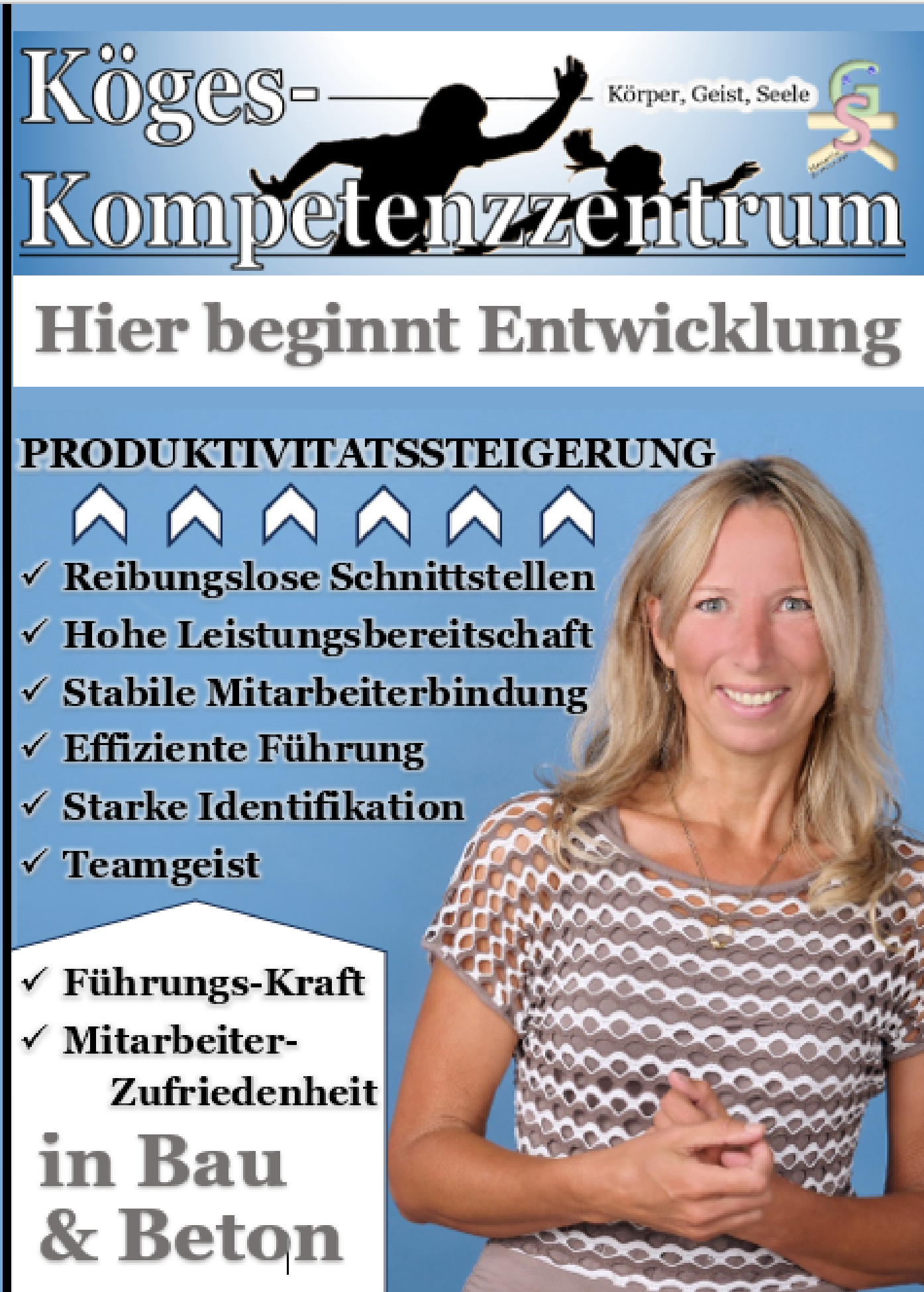 Flyer zur Persönlichkeitsentwicklung für Mitarbeiter und Führungskräfte