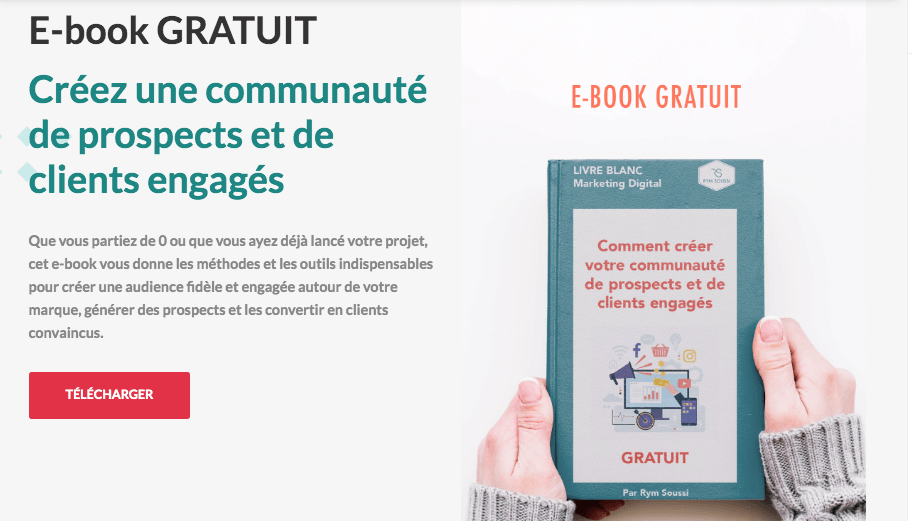Landing page de Rym Soussi proposant un livre blanc gratuit