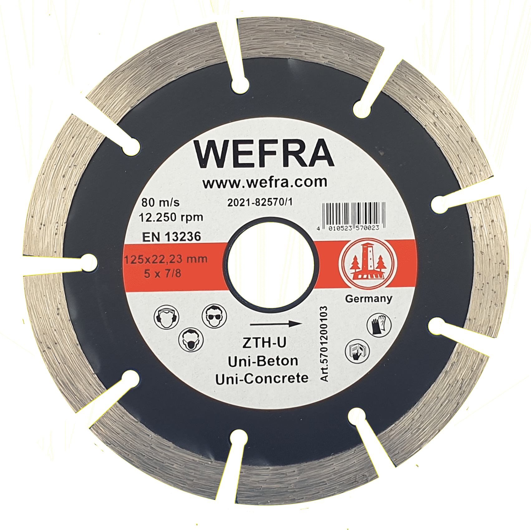 Universaldiamanttrennscheibe für Beton und Ziegel. Segmentierte Scheibe, gesintert, gute Standzeit und Schnittleistung bei wechselndem Material. Segmenthöhe 10 mm.
Einsatzgebiet
Beton und Ziegel