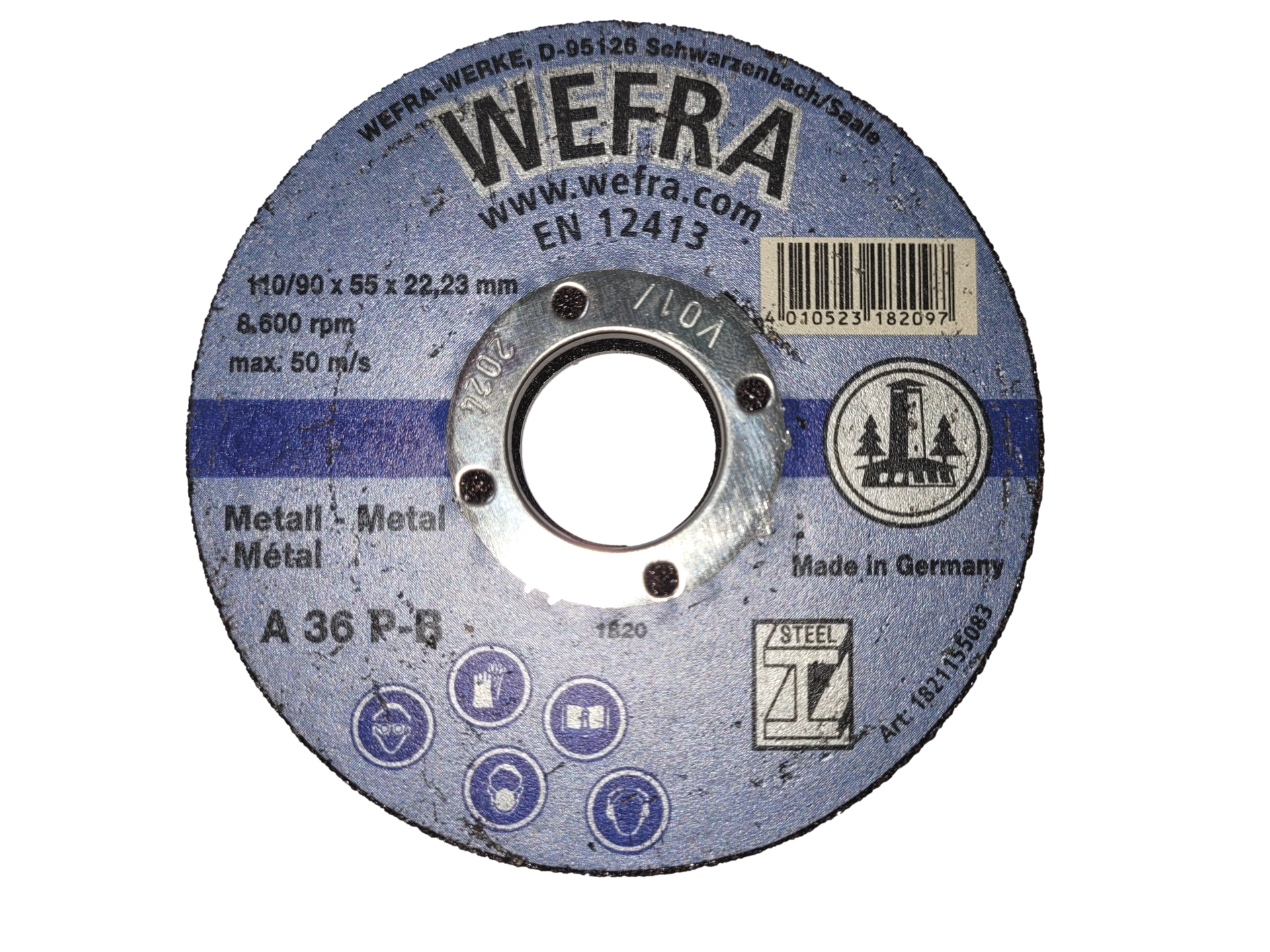 Schleiftopf WEFRA Metall A16P, A24P, A36P für den Flächenschliff von Metall, auch zur Bearbeitung von Schweißnähten geeignet. Spezialausführung, konische Form, mittelharter Topf, hohe Zerspanungsleistung und gute Standzeit.
Einsatzgebiet
Flächenschliff von Metall