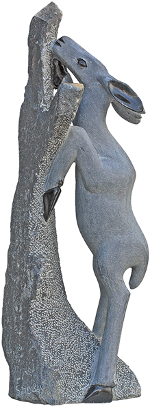 Sylvester Mubayi-Browsing Buck Shonaskulptur - Sylvester Mubayi-Browsing Buck