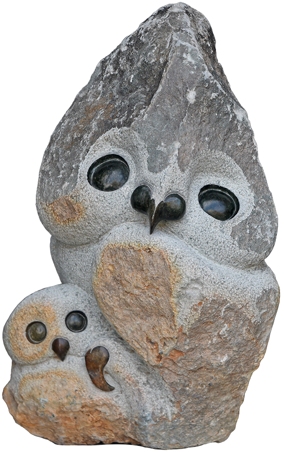 Shona Skulptur von Taurai Mupaso-Mother and Child