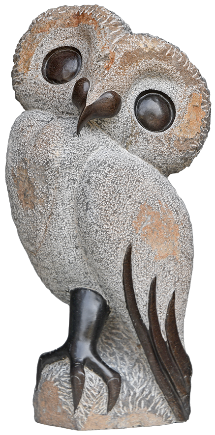 Shona Skulptur von Taurai Mupaso-Eagle Owl