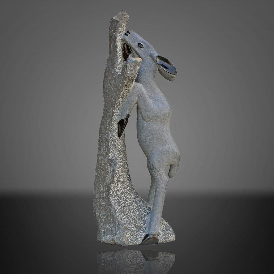 Shona Art - Sylvester Mubayi-Browsing Buck