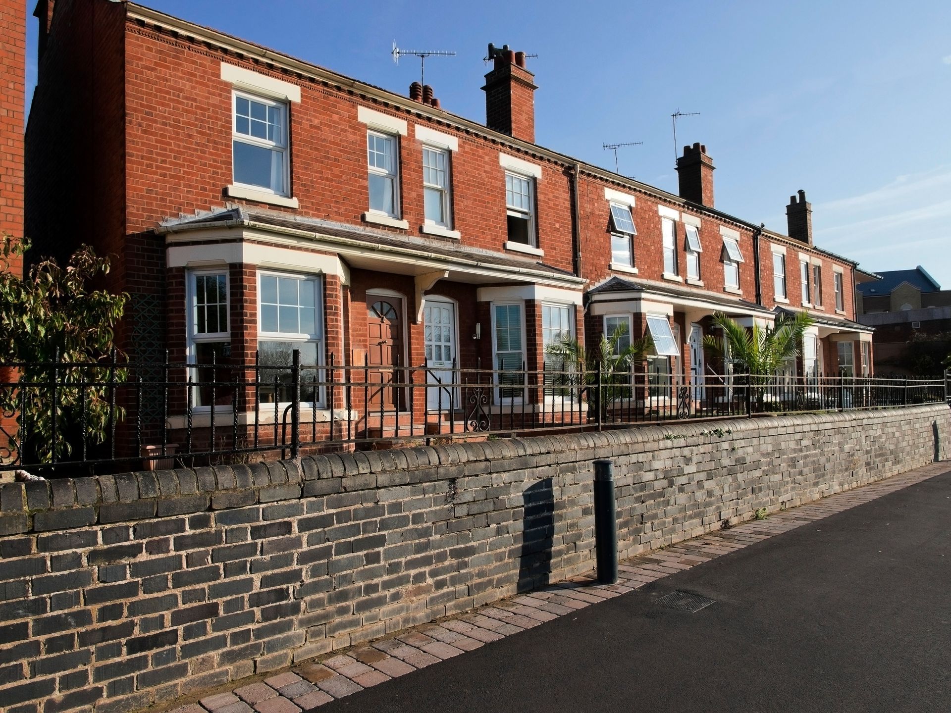 Row of UK terraced houses managed for portfolio landlords