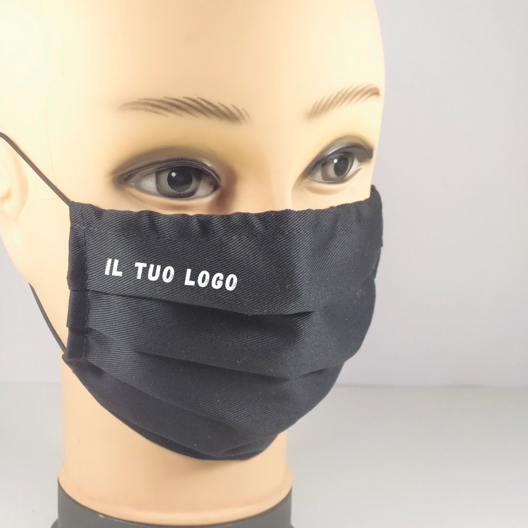 mascherina in tessuto personalizzata con il tuo logo