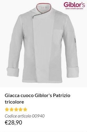 Giacca cuoco Giblor-s con finiture tricolore italia