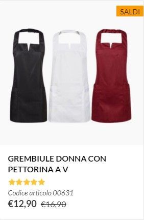 Grembili personalizzati cameriera con pettorina scollo a V