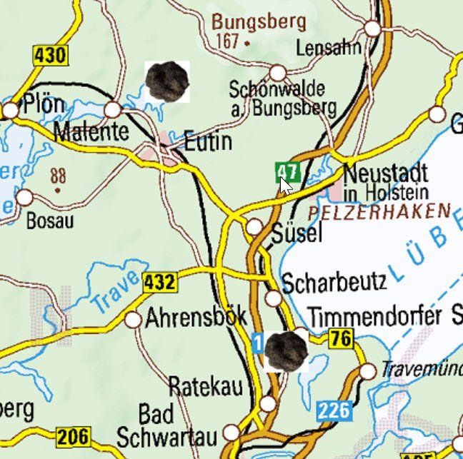 Trüffelfunde bei Eutin und Lübeck in Schleswig Holstein