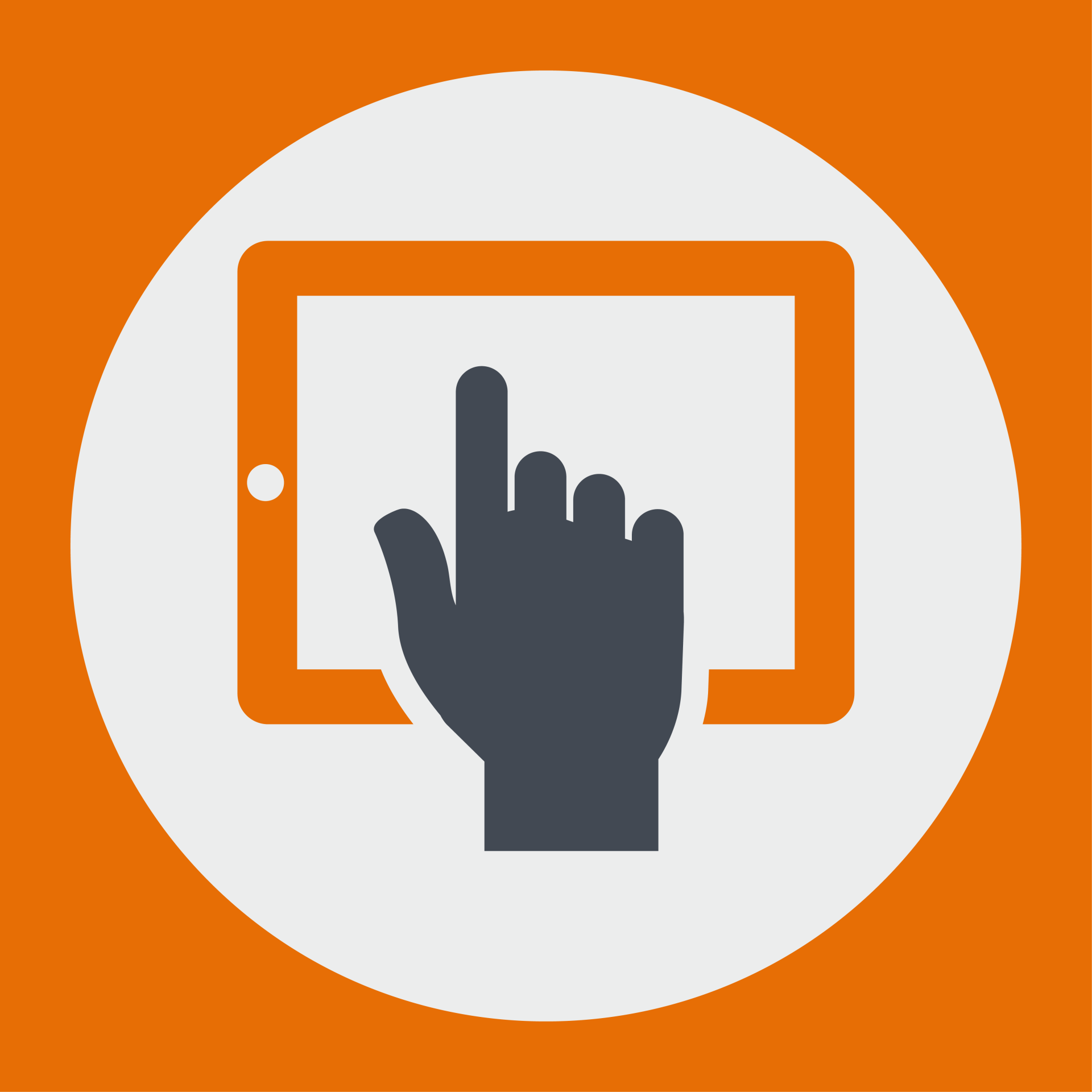 hand using iPad icon design