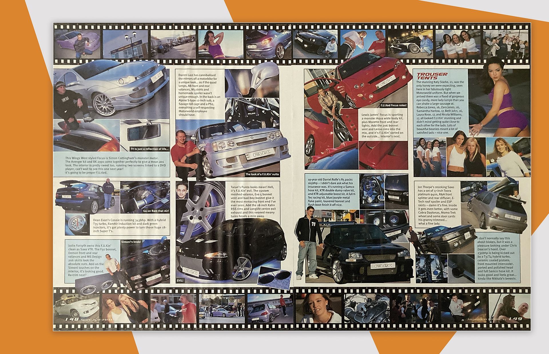 Fast Car Magazine page layout for Cardiff Local Heroes January 2003.