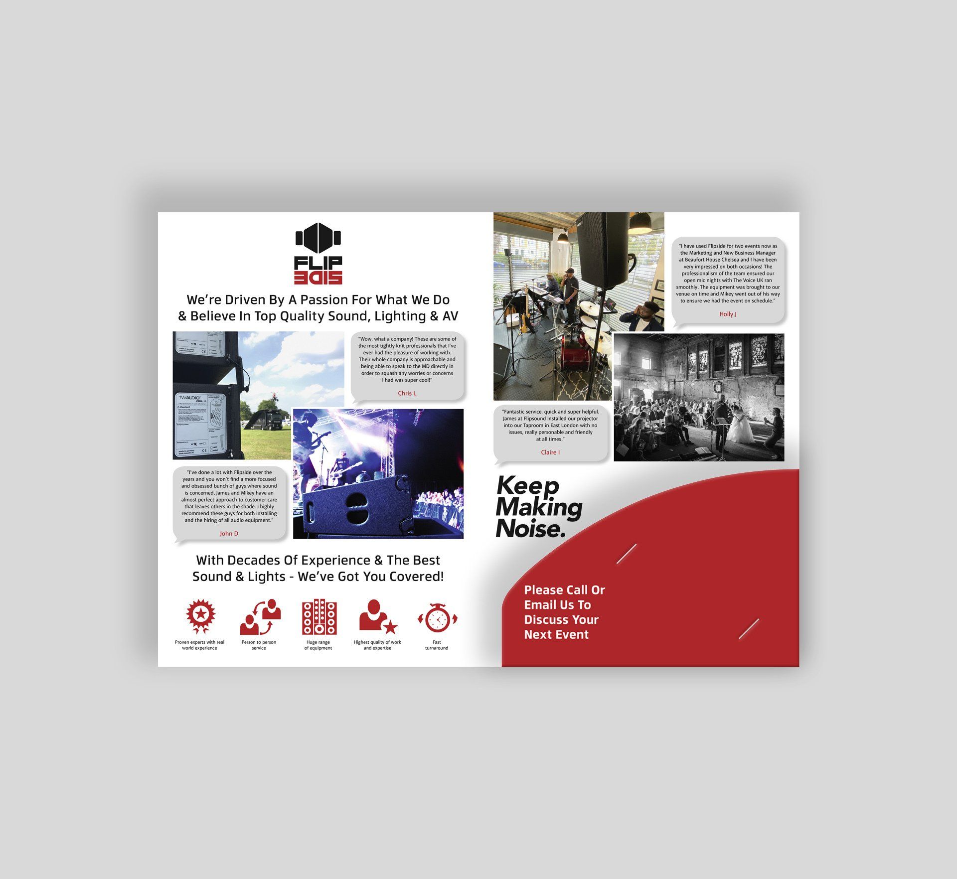 Flipside brochure design inside contents