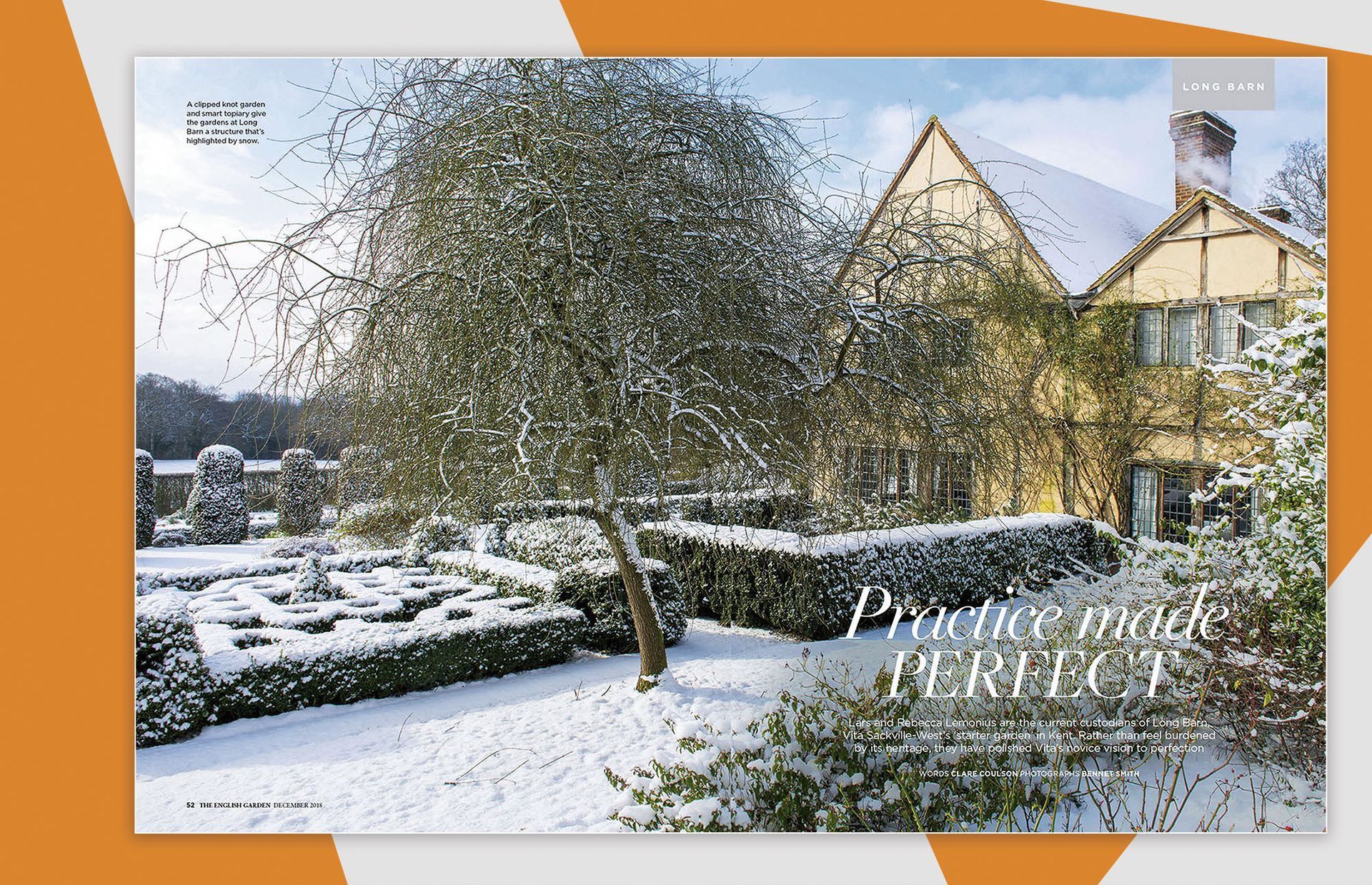 The English Garden Magazine layout for Long Barn article December 2018.