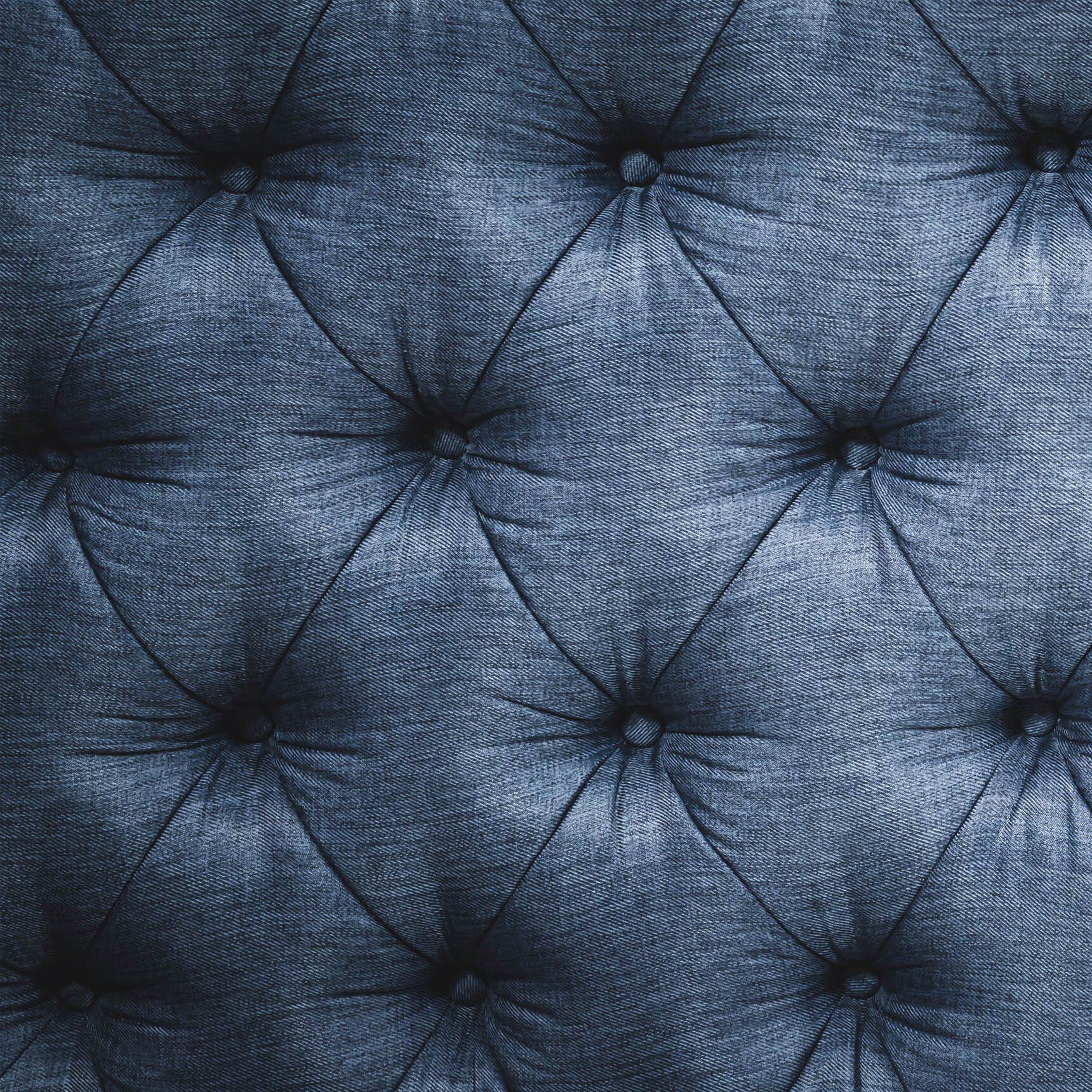 Upholstery haedboard in blue shades of fabric
