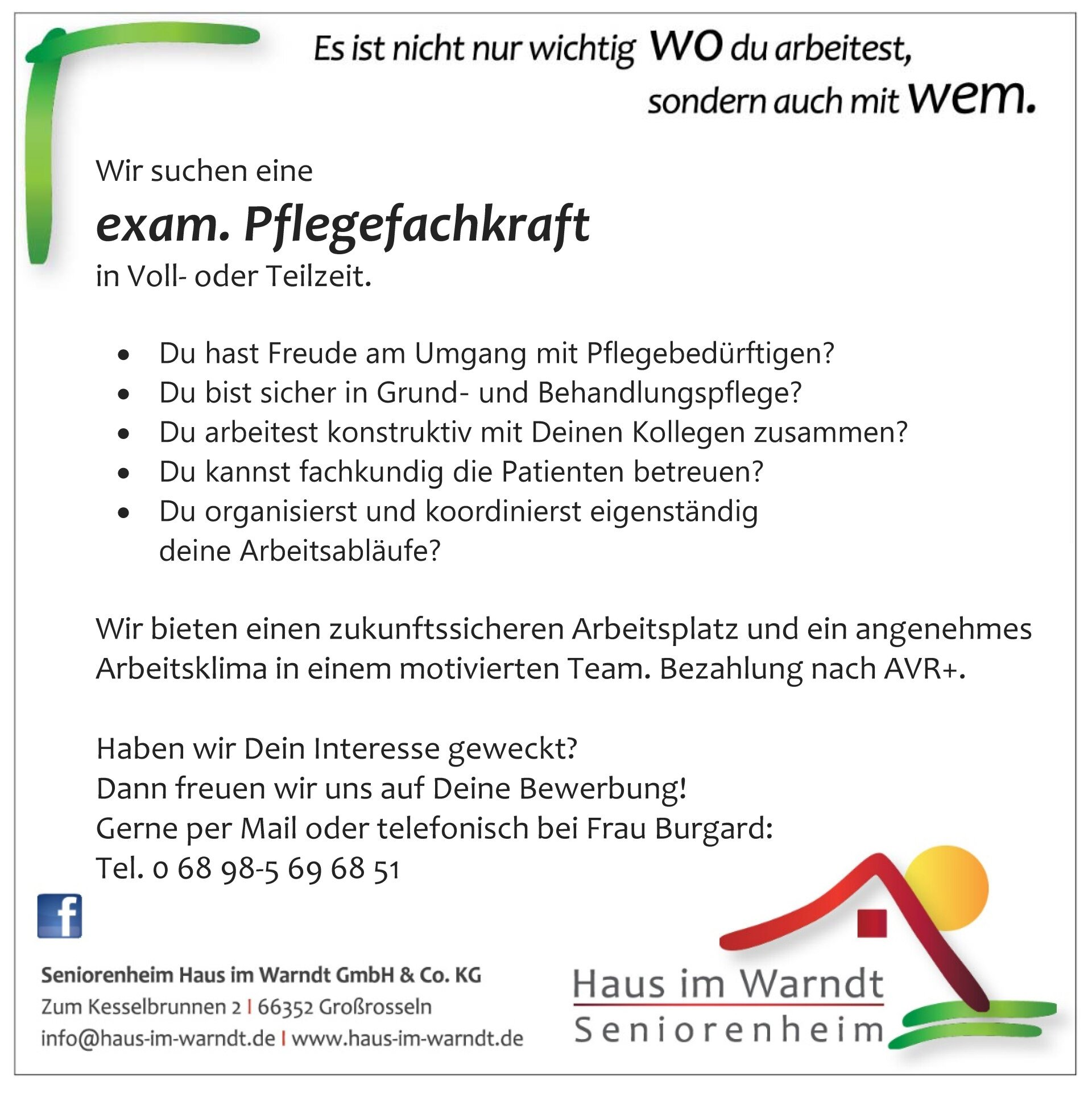 Interesse ? Sende uns eine kurze Mail.