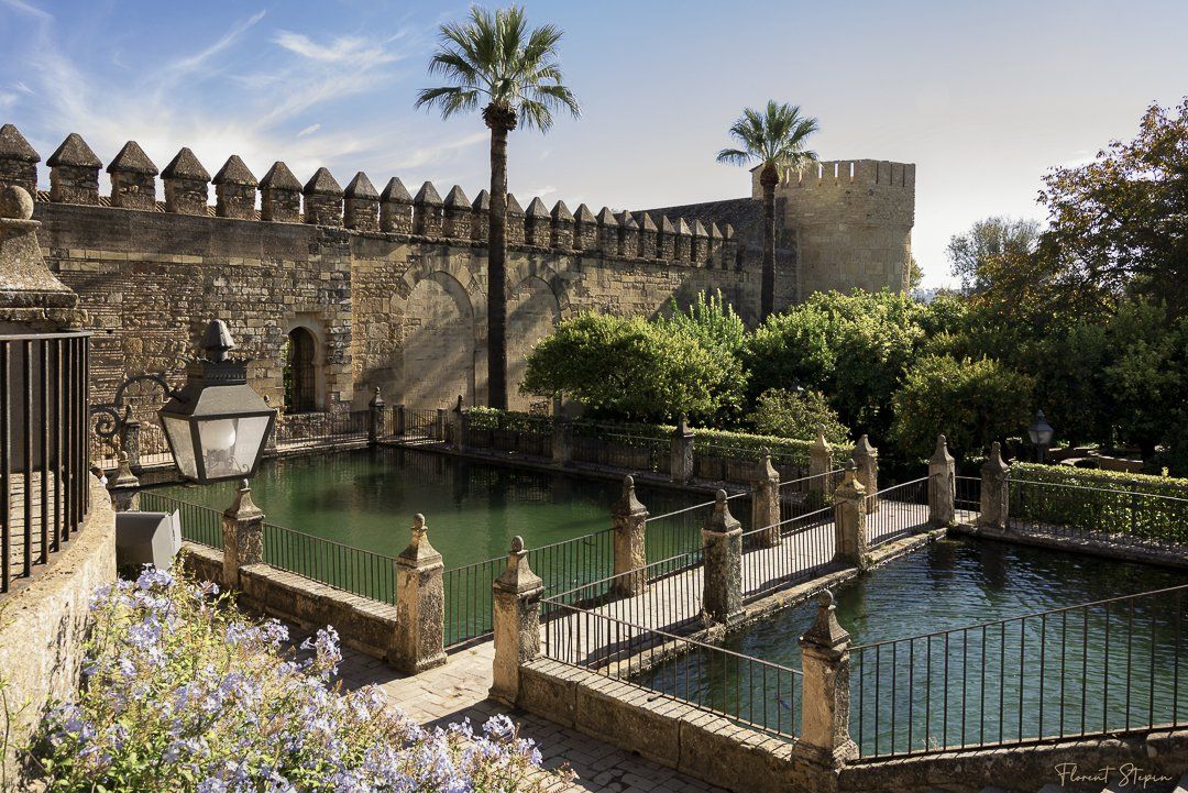 Les bassins et murailles de l'Alcazar à Cordoue, Andalousie, Espagne