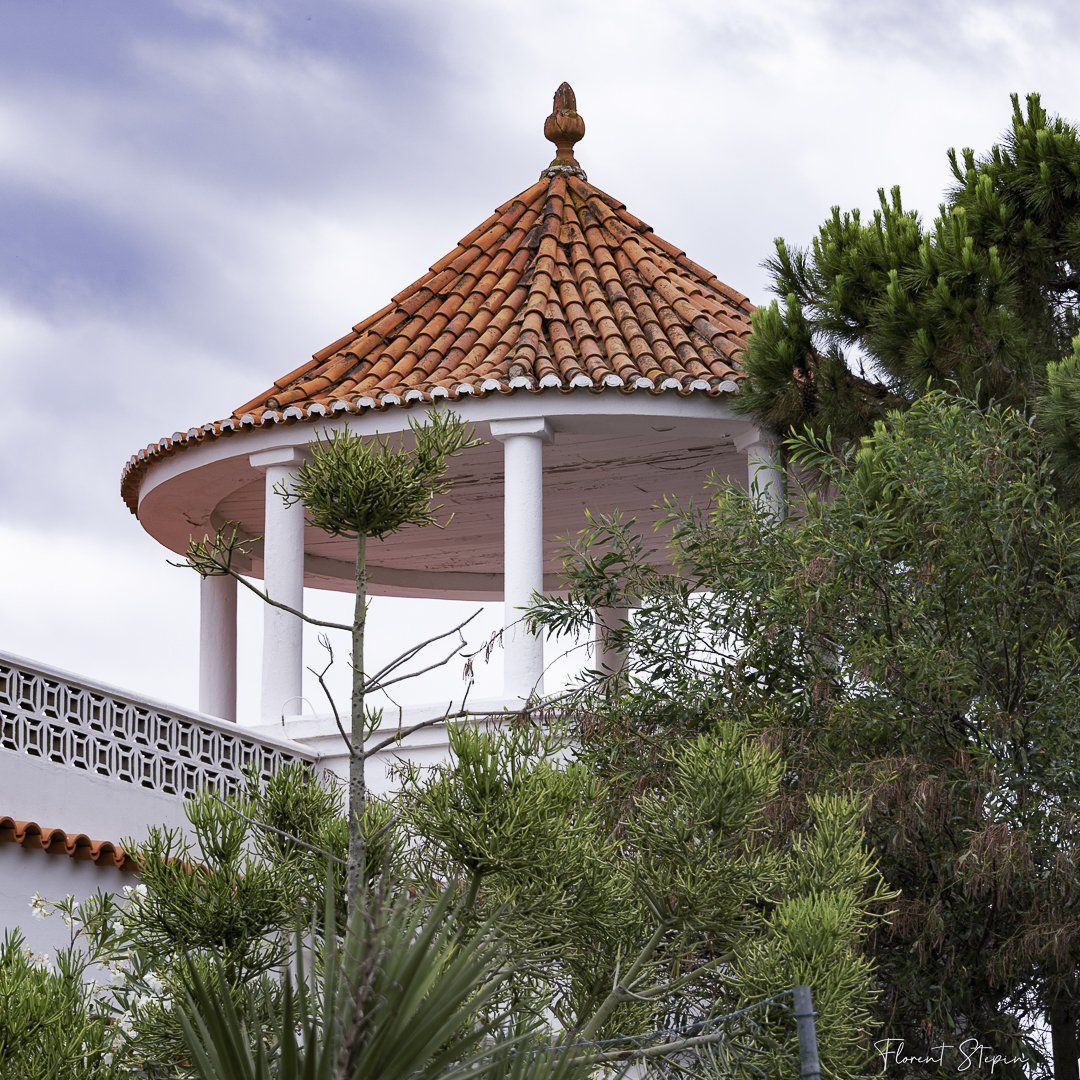 Kiosque belvédère sur l' île d'Armona, ria Formosa, Portugal