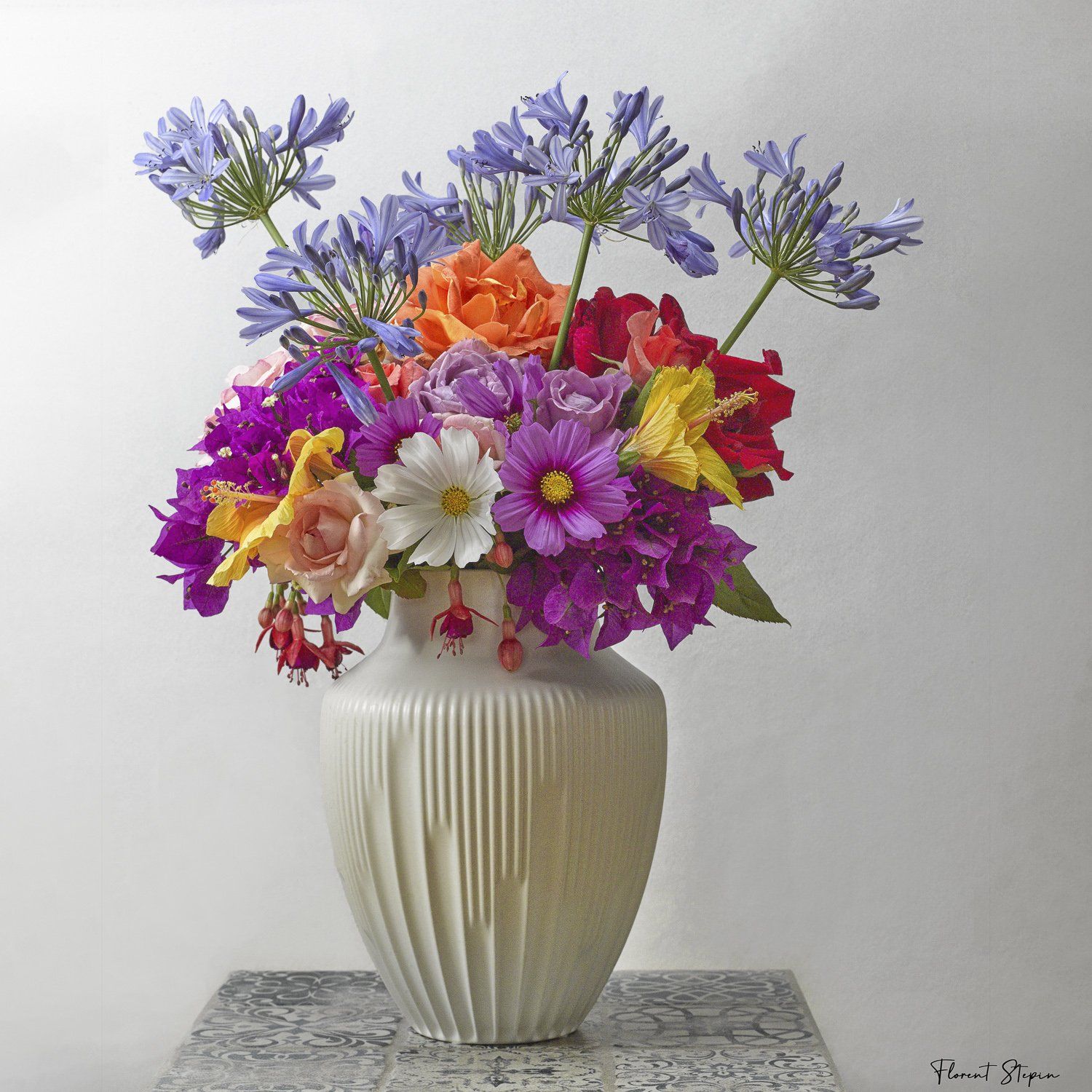 composition florale bouquet estival, Florent Stepin, Algarve, Portugal.