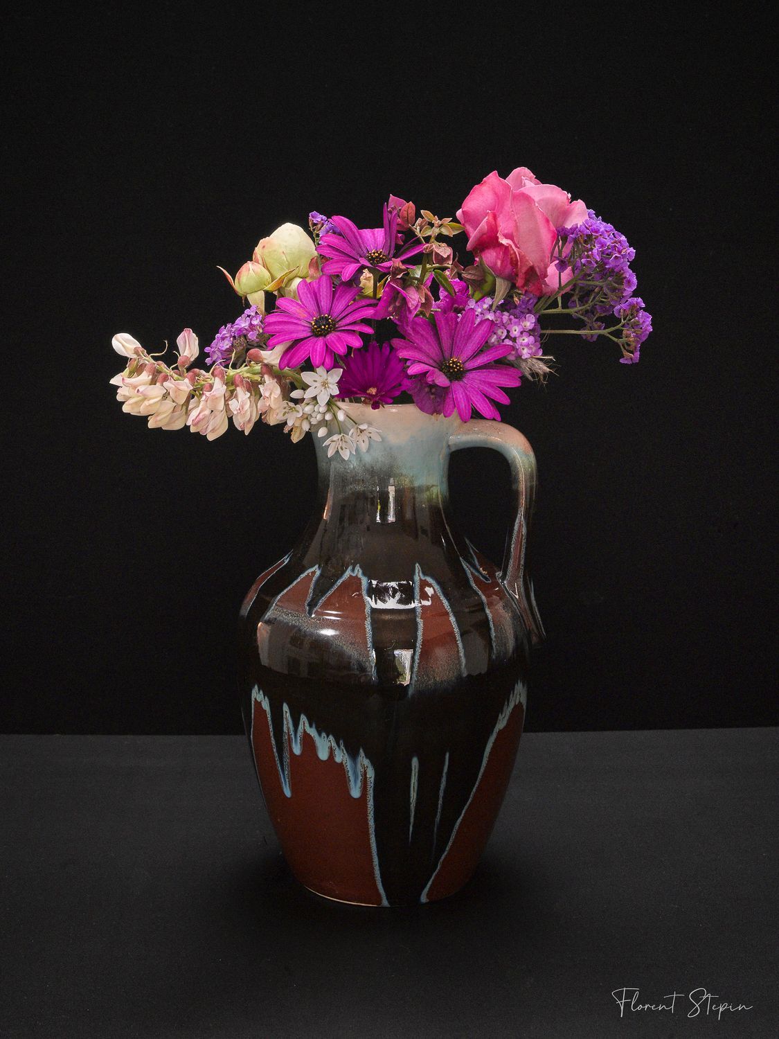 composition florale: Bouquet fushia, Florent Stepin, Algarve, Portugal.