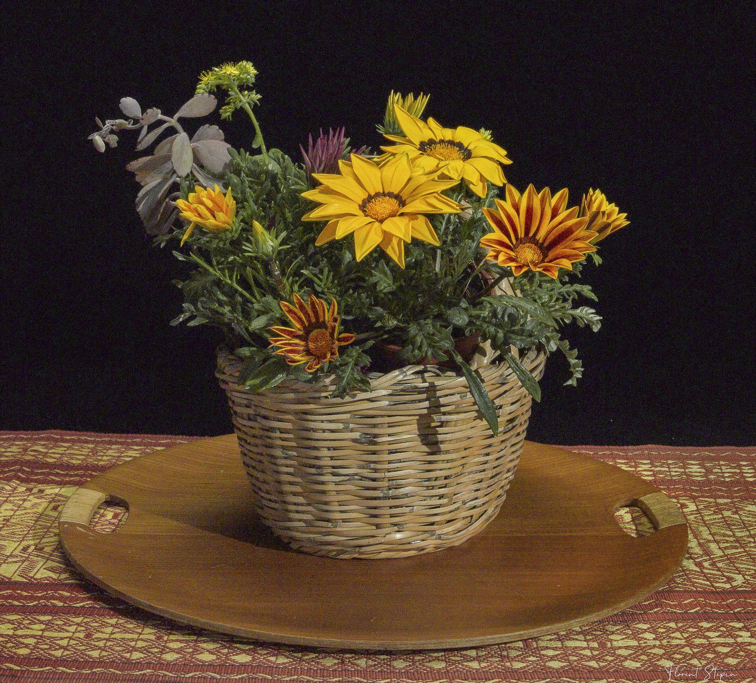 Nature morte photographique panier de fleurs, Florent Stepin, Algarve, Portugal.