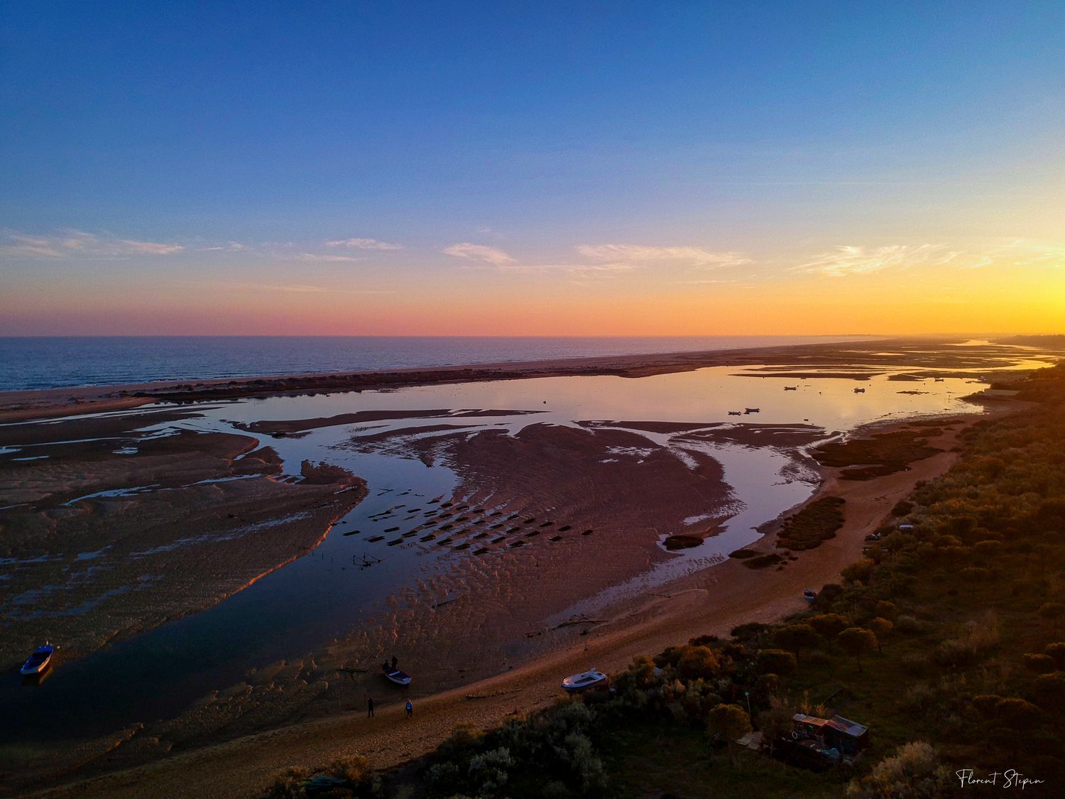 Vue aérienne Ria Formosa, Portugal